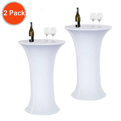 Us 24 99 Reliancer 2 Pack 24inch Cocktail Round Spandex Table Cover Tight Fitted Stretch Tablecloth Table Cloth For Rounded Bottom Outdoor Party Dj Tradeshows Banquet Vendors Weddings 24 X43 White M Reliancer Com