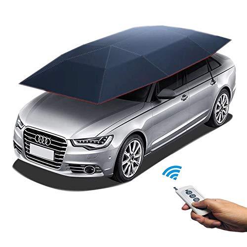 Reliancer Car Tent with Remote Automatic Hot Summer Car Umbrella Cover Portable Movable Carport Folded Automobile Protection Sun Shade Anti-UV Canopy Sun-proof Shelters SUV(Automatic Blue)