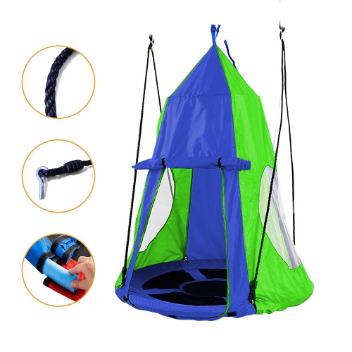 Hanging//Ceiling Tree Tent Waterproof Swing Play House Portable Hammock W//LED