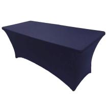 Reliancer 2 Pack 4\6\8FT Rectangular Spandex Table Cover Four-Way Tight Fitted Stretch Tablecloth Table Cloth for Outdoor Party DJ Tradeshows Banquet Vendors Weddings Celebrations (2PC 6FT, Navy Blue)