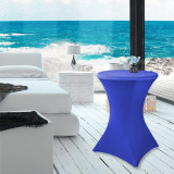 Reliancer 2 Pack 36inch Highboy Cocktail Round Spandex Table Cover Four-Way Tight Fitted Stretch Tablecloth Table Cloth for Outdoor Party DJ Tradeshows Banquet Vendors Weddings (2PC 36''X43'', Royal Blue)