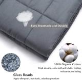 Weighted Blanket Premium 100% Natural Cotton & Glass Beads Heavy Blanket Fits Queen\King Bed