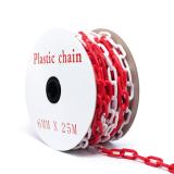 82 Foot Plastic Chain Safety Barrier Plastic Links UV Protected Chain Reel Caution Security Chain for Crowd Control Queue Line Door Driveway Construction Site Garage Industrial Kids Safety Blocker