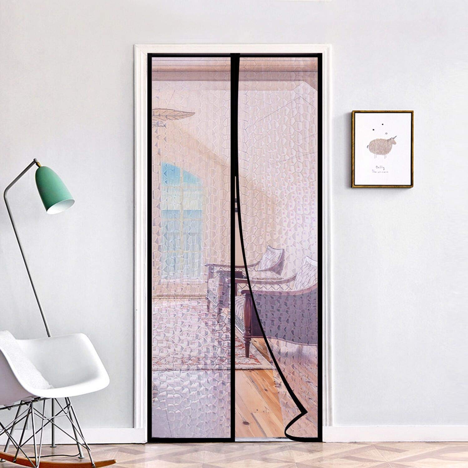 magnetic screen curtain for sliding glass door