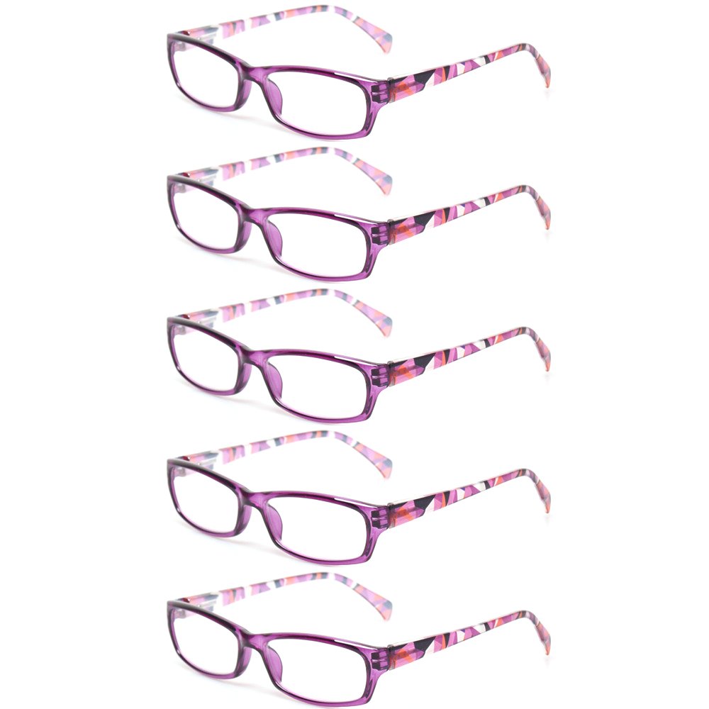 Eyekepper Fashion Readers Womens Reading Glasses Purple-Red Frame, 0.75