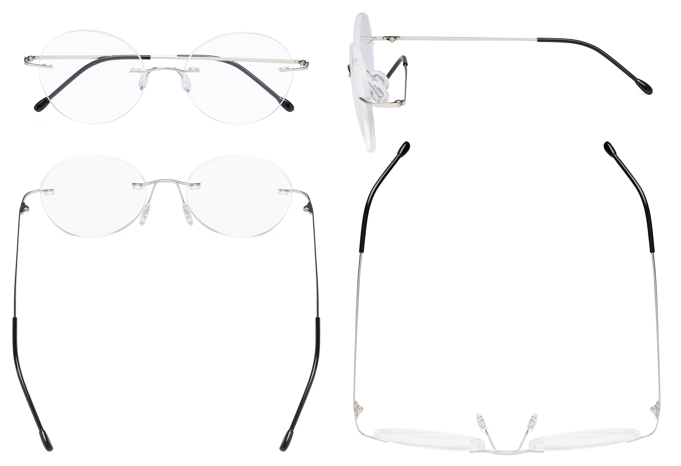 round frameless reading glasses