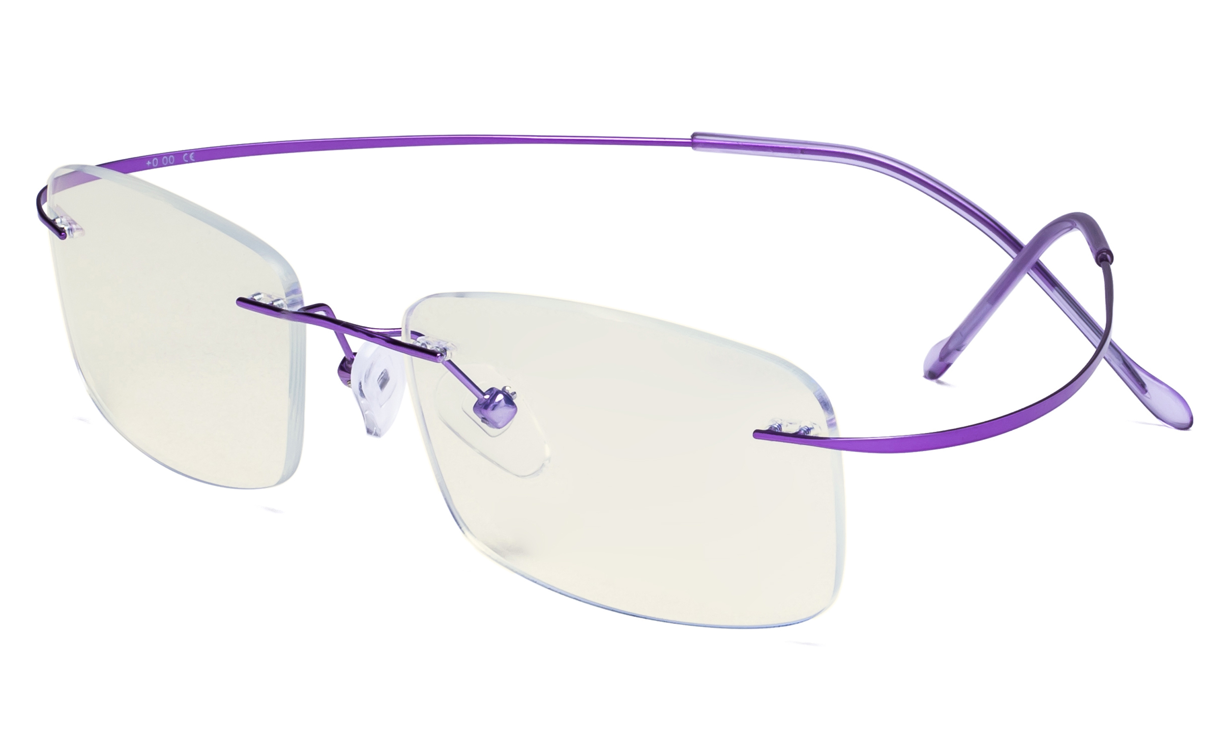 Titanium Computer Glasses Reading Eyeglasses Frameless Readers Blue Light Filter