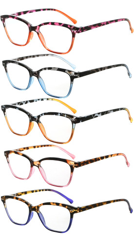 Eyekepper 5 Pack Reading Glasses Women Cat Eye Readers Stylish