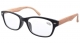 Reading Glasses Quality Spring Hinge Wood-look Printed Arms with Color Frame Readers R017