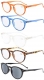 Reading Glasses 5 Pack Quality Spring Hinges Oval Round Includes Sun Readers R071-Mix