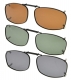 3-Pack Metal Frame Rim Polarized Lens Clip On Sunglasses 1 15/16 x1 1/4 inch (50×31MM) C79-3pcs-Mix