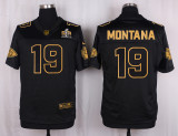 Mens Kansas City Chiefs #19 Montana Pro Line Black Gold Collection Jersey