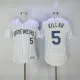 MLB Milwaukee Brewers #5 Villar White Pinstripe Elite Jersey