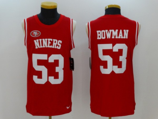 NFL San Francisco 49ers #53 Bowman Red Color Rush Tank Top