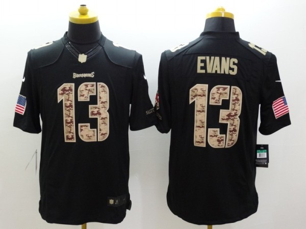 Nike Tampa Bay Buccaneers #13 Evans Black Salute TO Service Jersey