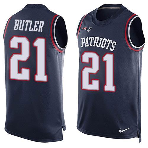 NFL New England Patriots #21 Butler Blue Limited Tank Top Jersey