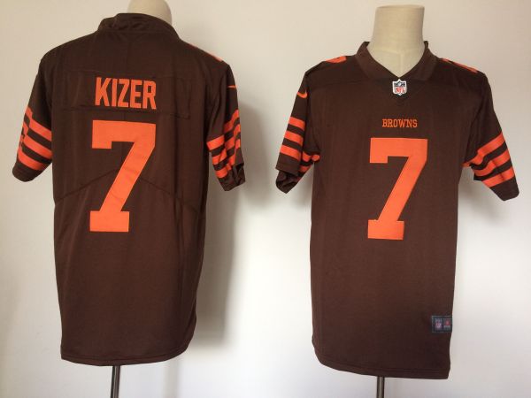 NFL Cleveland Browns #7 Kizer Brown Vapor Limted Jersey