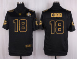 Mens Green Bay Packers #18 Cobb Pro Line Black Gold Collection Jersey