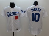 MLB Los Angeles Dodgers #10 Turner White Elite Jersey