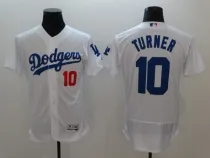 MLB Los Angeles Dodgers #10 Turner White Elite Jersey