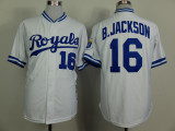 MLB Kansas City Royals #16 Bo Jackson Throwback White Jersey