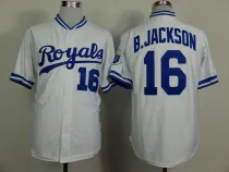 MLB Kansas City Royals #16 Bo Jackson Throwback White Jersey