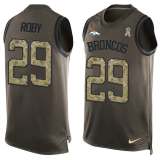 NFL Denver Broncos #29 Roby Limited Green Salute to Service Tank Top