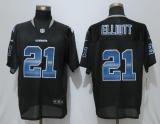 Nike Dallas Cowboys 21 Elliott Strobe Lights Out Black Elite Jerseys