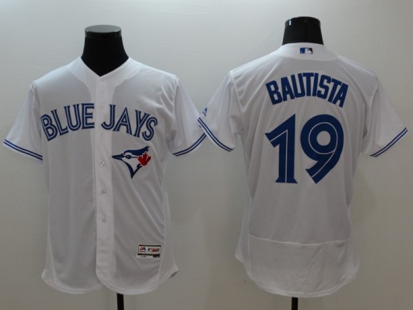 Majestic MLB Toronto Blue Jays #19 Bautista Elite White Jersey