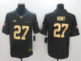 Mens Kansas City Chiefs #27 Hunt Olive Salute to Service Limited Jersey