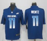 Nike Philadelphia Eagles 11 Wentz Blue Nike Royal 2018 Pro Bowl Limited Jersey