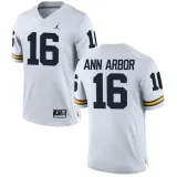 NCAA Basketball Michigan Wolverines #16 Ann Arbor College White Jersey