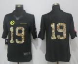 NEW Nike Pittsburgh Steelers 19 Smith-schuster Anthracite Salute To Service Limited Jersey