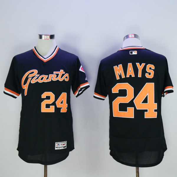 #24 Mays Black San Francisco Giants M&N Jersey