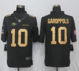 Nike San Francisco 49ers 10 Garoppolo Gold Anthracite Salute To Service Limited Jersey