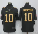 Nike San Francisco 49ers 10 Garoppolo Gold Anthracite Salute To Service Limited Jersey