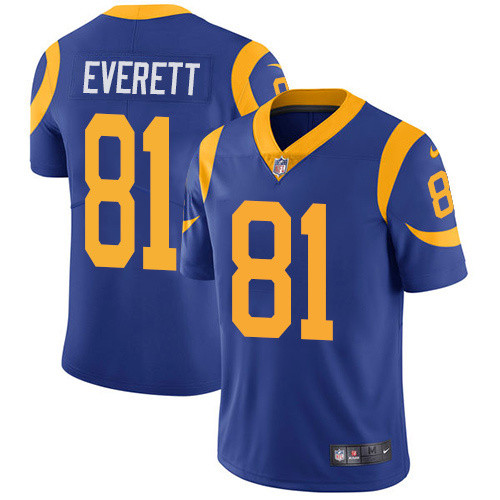 NFL Los Angele Rams #81 Everett Vapor Limited Blue Jersey