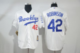 MLB Brooklyn Dodgers #42 Robinson White Throwback Jersey