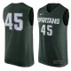 NCAA Michigan State Spartans #45 Nike Replica Basketball Jersey - Green