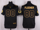 Mens Indianapolis Colts #80 Fleener Pro Line Black Gold Collection Jersey