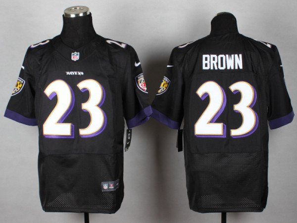 Nike Baltimore Ravens #23 Brown Black Elite Jersey