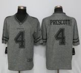 New Nike Dallas Cowboys 4 Prescott Gray Mens Gridiron Limited Jersey