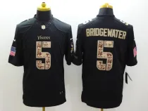 Nike Minnesota Vikings #5 Bridgewater Black Salute TO Service Jersey