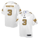 Mens NFL Tampa Bay Buccaneers #3 Winston White Gold Collection Jersey