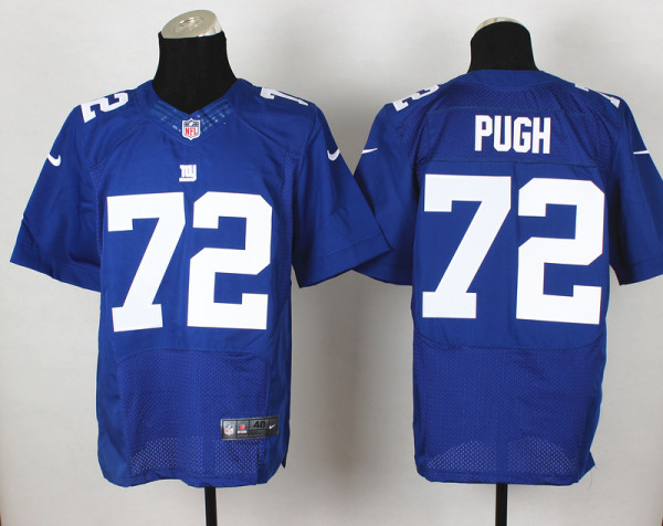 Nike New York Giants #72 Pugh Blue Elite Jersey