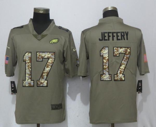 Nike Philadelphia Eagles #17 Jeffery Olive Camo Carson Salute to Service Limited Jersey