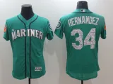 MLB Seattle Mariners #34 Hernandez Green Spring Training Jersey