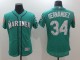 MLB Seattle Mariners #34 Hernandez Green Spring Training Jersey