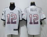 New Nike New England Patriots 12 Brady Drift Fashion White Elite Jersey