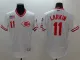 Majestic MLB Cincinnati Reds #11 Larkin White Pullover Jersey